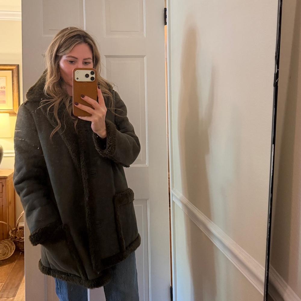 Women's Hunter Green Abercrombie Shearling Rancher Coat